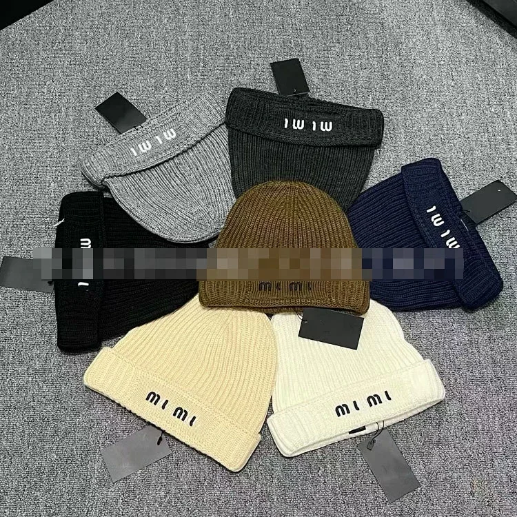 Letter-embroidered beanies